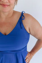 Load image into Gallery viewer, Tie Shoulder Breastfeeding Peplum Tankini Swimsuit Top 2026
