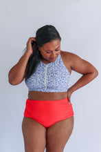 Load image into Gallery viewer, Crop Zip Up Breastfeeding Swimsuit Top 2026
