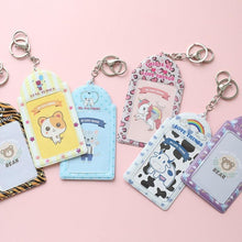 Load image into Gallery viewer, 2 Pockets Colorful Photo Card Holder Pockets for Mini Photo Sticker &amp; Name Card 3 Inch 6.35 x 9cm Photos with Key Chain Album Gifts For Valentines Day

