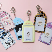 Load image into Gallery viewer, 2 Pockets Colorful Photo Card Holder Pockets for Mini Photo Sticker &amp; Name Card 3 Inch 6.35 x 9cm Photos with Key Chain Album Gifts For Valentines Day
