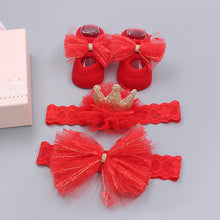 Load image into Gallery viewer, Flower Baby Girl Headband Socks Set Shoes With  Crown Bows Newborn Headbands For Girls Turban Baby Hair Accessories
