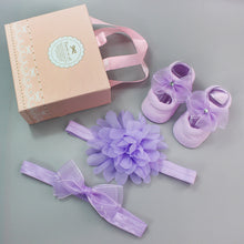 Load image into Gallery viewer, Flower Baby Girl Headband Socks Set Shoes With  Crown Bows Newborn Headbands For Girls Turban Baby Hair Accessories
