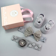 Load image into Gallery viewer, Flower Baby Girl Headband Socks Set Shoes With  Crown Bows Newborn Headbands For Girls Turban Baby Hair Accessories
