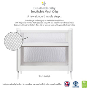Breathable Mesh 2-in-1 Mini Crib, Greenguard Gold Certified