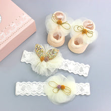 Load image into Gallery viewer, Flower Baby Girl Headband Socks Set Shoes With  Crown Bows Newborn Headbands For Girls Turban Baby Hair Accessories
