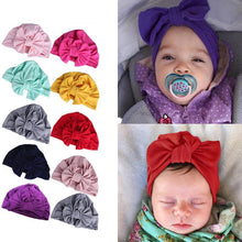 Load image into Gallery viewer, Newborn Baby Kids Boys Girls Soft Turban Cap Beanie Solid Bow Knot Wrap Cap For Baby
