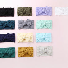 Load image into Gallery viewer, Modern Braid Nylon Bow Knot Solid Wide Nylon Headbands Turban Baby Girls Head Wrap For Girls
