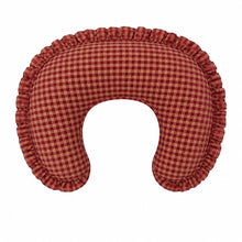 Load image into Gallery viewer, Red Beige Gingham Ruffle Nursing Pillow Cover
