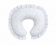 Load image into Gallery viewer, Blue Chinoiserie Ruffle Nursing Pillow Cover
