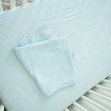 Load image into Gallery viewer, Organic Crashing Sea Waves Bamboo Cotton Blend Crib Sheet
