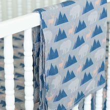 Load image into Gallery viewer, Organic Bamboo Cotton Muslin Swaddle Blanket in Rustic Retreat
