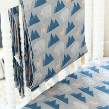 Load image into Gallery viewer, Organic Bamboo Cotton Muslin Crib Sheet in Rustic Retreat
