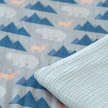 Load image into Gallery viewer, Organic Bamboo Cotton Muslin Crib Sheet in Rustic Retreat
