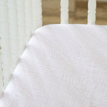 Load image into Gallery viewer, Organic Bamboo Cotton Blend Standard Crib Sheet in Pink Crashing Sea Waves
