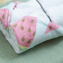 Load image into Gallery viewer, Watermelons &amp; Dots Hooded Baby Towel
