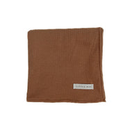 Caramel Waffle Knit Blanket