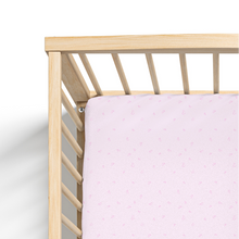 Load image into Gallery viewer, Jersey Knit Polyester Crib Sheet in Love Me True
