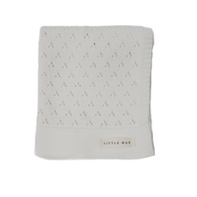 Load image into Gallery viewer, Vanilla White Pointelle Knit Blanket
