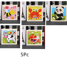 Load image into Gallery viewer, 10pcs Of Wood Puzzle Baby Young Children Early Lessons Learned Intelligence Cartoon Animal Puzzle Wooden Toys Education Puzzles
