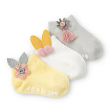 Load image into Gallery viewer, 3 Pair/ SET  Baby Newborn Cotton Ankle Socks for Toddler Baby Girls Anti-slip Floor Sock Bowknot Flower Socks For Baby and Kids from 0-24M
