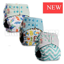 Load image into Gallery viewer, Modern Luxury Printed Washable Real Cloth Pocket Nappy,3 nappies/diapers Set For Girls and Boys Baby In Elegant Style
