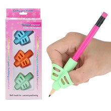Load image into Gallery viewer, 3Pcs/Set Soft Silica Pencil Grasp Two-Finger Gel Pen Grips Children Writing Training Correction Tool Pens Holding for Kids Gifts Children's School Supplies Triangular Correction Children's Writing Tool
