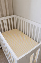 Load image into Gallery viewer, Yellow White Gingham Crib Sheet
