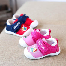 Load image into Gallery viewer, Unisex Blue Pink Baby Toddler Shoes Soft Soled Shoe Baby Autumn No-slip Everyday Wear Casual Style Sneakers
