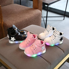 Load image into Gallery viewer, Girl LED Lights Shoes Flexible Casual Design Comfortable Soft Toddler Shoe For Running Walking Excellent Gift
