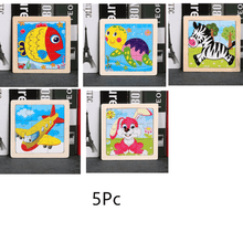 Load image into Gallery viewer, 10pcs Of Wood Puzzle Baby Young Children Early Lessons Learned Intelligence Cartoon Animal Puzzle Wooden Toys Education Puzzles
