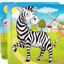 Load image into Gallery viewer, 38 Style Cartoon Wooden Puzzle Children Animal/ Vehicle Toy For  2-6 Year Baby Early Educational Toys for Kids

