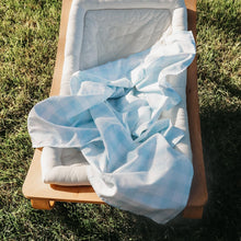 Load image into Gallery viewer, Light Blue Checkered Blanket
