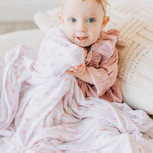 Load image into Gallery viewer, Stretchy Swaddle Blanket - Pink Heart
