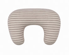 Load image into Gallery viewer, Grey Ivory Stripe Ruffle Nursing Pillow Cover
