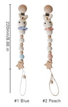 Load image into Gallery viewer, Modern Handmade Pacifier Chain Baby Teething Chains Crochet Rabbit Panda Beads Wooden Clips Wood Tiny Rod  For Kids
