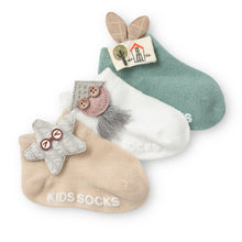 Load image into Gallery viewer, 3 Pair/ SET  Baby Newborn Cotton Ankle Socks for Toddler Baby Girls Anti-slip Floor Sock Bowknot Flower Socks For Baby and Kids from 0-24M
