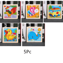 Load image into Gallery viewer, 10pcs Of Wood Puzzle Baby Young Children Early Lessons Learned Intelligence Cartoon Animal Puzzle Wooden Toys Education Puzzles
