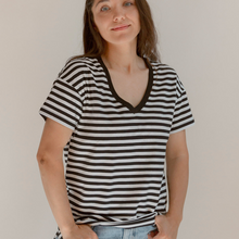 Load image into Gallery viewer, FINAL SALE V-Neck Full Zip Breastfeeding Tee - Gray
