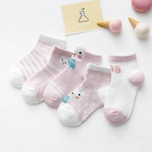 Load image into Gallery viewer, 5Pairs 0-2Y Infant Baby Socks Baby Socks for Girls Cotton Mesh Cute Newborn Boy Toddler Socks Baby Clothes Accessories
