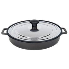 Load image into Gallery viewer, MASTERPAN Nonstick Stovetop Oven Grill Pan &amp; Stainless Steel Lid, Black 12" (30cm)
