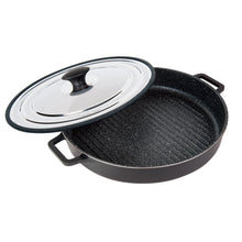 Load image into Gallery viewer, MASTERPAN Nonstick Stovetop Oven Grill Pan &amp; Stainless Steel Lid, Black 12" (30cm)
