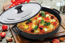 Load image into Gallery viewer, MASTERPAN Nonstick Stovetop Oven Grill Pan &amp; Stainless Steel Lid, Black 12" (30cm)
