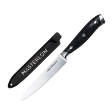 Load image into Gallery viewer, MASTERPAN Essential Chef’s Knife Bundle - 8" Chef’s Knife, 8" Slicer Knife &amp; 7" Santoku Knife - Stainless Steel Blades with Protective Covers
