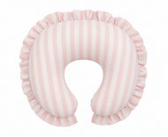 Pink White Stripe Ruffle Nursing Pillow Cover