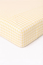 Load image into Gallery viewer, Yellow White Gingham Crib Sheet
