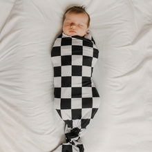 Load image into Gallery viewer, Race Black &amp; White Checkered Stretch Swaddle
