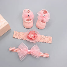 Load image into Gallery viewer, Flower Baby Girl Headband Socks Set Shoes With  Crown Bows Newborn Headbands For Girls Turban Baby Hair Accessories
