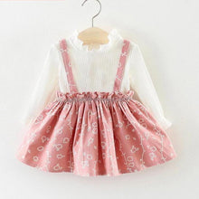Load image into Gallery viewer, Modern Girls Clothes Sets Cotton Long Sleeves Dot T-shirt and Cat Strap Dress 2Pcs Baby Clothing Dress For Girls and Babies from 6-24months and Girls 3-4years
