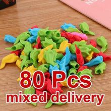 Load image into Gallery viewer, 80 Pcs Silicone Pencil Writing Correction Device for For Child Children Learning Aid Grip Stationery Fish Pen Grip Holder Writing Aid Pencil Holder for Children Students Adults Silicone Pen Grip Corrector
