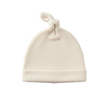 Load image into Gallery viewer, Cream Waffle Knit Newborn Baby Knot Hat

